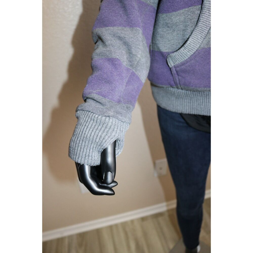 US Polo Assn. Junior's Striped Fleece Hooded Jacket w/Sherpa Lining (XL) - Picture 4 of 7